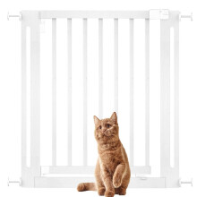 (Blanco, 79cm - 87cm) Bettacare Puerta Elegante De Seguridad De Madera para Perros