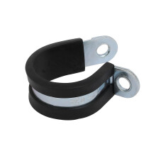 24mm Dia EPDM Lined R Shaped Zinc Plated Stainless Steel Pipe Clip Cable Clamp