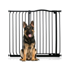 (Negro, 98cm - 107cm) Bettacare Barrera Extra Alta de Tope Curvo para Perros
