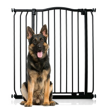 (Negro, 80cm - 89cm) Bettacare Barrera Extra Alta de Tope Curvo para Perros