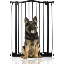 (Negro, 71cm - 80cm) Bettacare Barrera Extra Alta de Tope Curvo para Perros