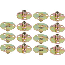 M6x25x1.2mm 3-Hole Tee Nut Carbon Steel T-Nut Mounting Hardware Fitting Fastener Through Hole Flange Insert Female Thread 15Pcs