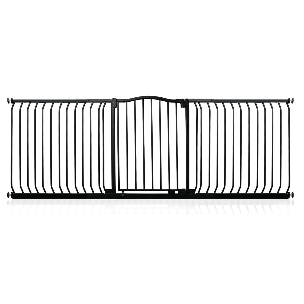 Safetots Curved Top Safety Gate, 197cm - 206cm, Matt Black, Pressure Fit Stair Gate, Baby Gate for Doors Hallways and Spaces, Safety Barrier, Easy Installation - Image 2
