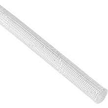 White 600C Temp Resistance PVC Fiberglass Insulation Sleeve 5M Long 8mm Dia