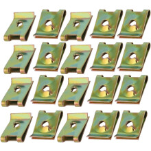 20pcs Spring Steel Speed Fastener U Nut Brass Tone for M4 / ST4.0 Screw Bolt
