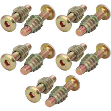10pcs Furniture Connecting Fitting M6x30mm Hex Socket Drive Bolt w Wood Insert Nut
