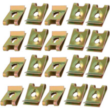 20pcs Speed Fastener U Nut Clip Brass Tone for M5 / ST4.8 Screw Bolt