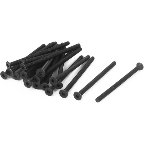 M3 X 50mm Metric Hex Socket Countersunk Head Screw Bolts Black 20PCS