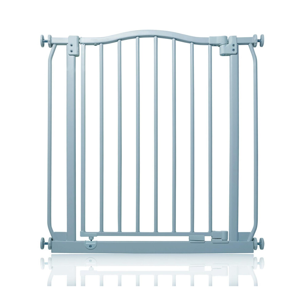 Safetots Grey Curved Top Safety Gate, 71Cm - 80Cm, Matt Pressure Fit Stair Gate - Metal - 71Cm -80Cm - Image 2