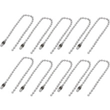 Stainless Steel 304 Bead Ball Chain Keychain 2.4mm by 4 Inches 10pcs