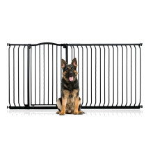 (Negro, 189cm - 198cm) Bettacare Barrera Extra Alta de Tope Curvo para Perros