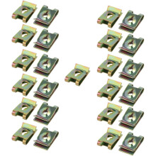25pcs 65Mn Steel Speed Fastener U Nut Brass Tone for M5 Screw Bolt