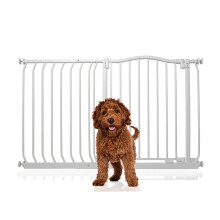 (Blanco, 116cm - 125cm) Bettacare Barrera de Tope Curvo para Perros
