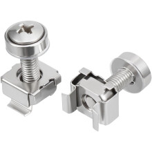 20 Pack, Cage Nuts and Screws, M5x20mm, Carbon Steel Nickel Plated for Server Rack Cabinet