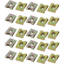 25pcs Spring Steel Speed Fastener U Nut Brass Tone for M3 / ST3.0 Screw Bolt