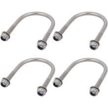 4pcs M6 Thread 304 Stainless Steel Round Bend U Bolt for 44mm Pipe Outer Dia