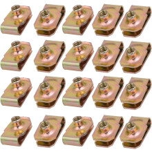 20pcs 65Mn Spring Steel Speed Fastener U Nut Clip Brass Tone for M5 Screw Bolt