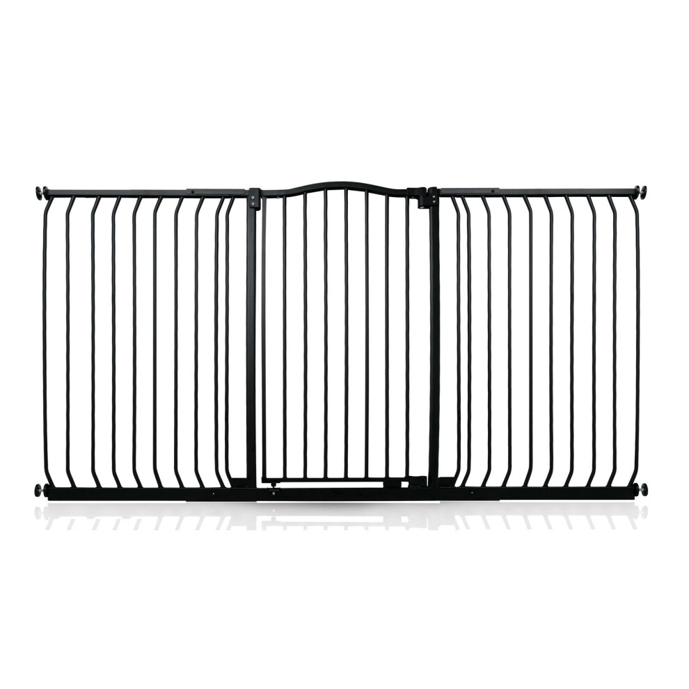 Safetots Extra Tall Curved Top Safety Gate - Pressure Fit Stair Gate - 100cm Height - 179cm-188cm Width - Matt Black - Image 2