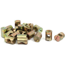 20pcs M6x15mm Barrel Bolt Cross Dowel Slotted Furniture Nut for Beds Chairs