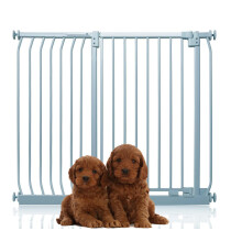(Gris, 116cm - 125cm) Bettacare Puerta Extra Alta Elite a Presión para Perros