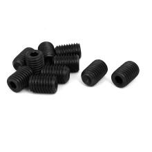 M14 Dia 20mm Length Head Hex Socket Cup Point Grub Screw Black DIN916 10pcs