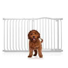 (Blanco, 125cm - 134cm) Bettacare Barrera de Tope Curvo para Perros