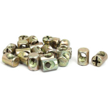 20pcs M6x13mm Barrel Bolt Cross Dowel Slotted Furniture Nut for Beds Chairs