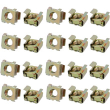 20pcs M6 Carbon Steel Captive Cage Nut Brass Tone for Server Shelf Cabinet
