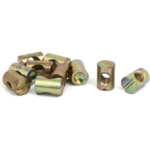 10pcs M6x15mm Barrel Bolt Cross Dowel Slotted Furniture Nut for Beds Chairs