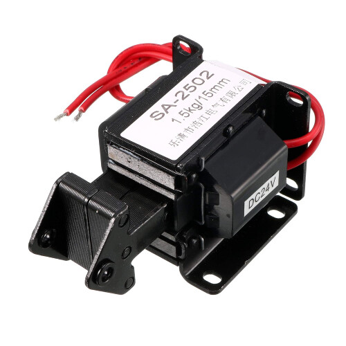 DC24V 15mm Stroke 14.7N Force Push Pull Type Frame DC Solenoid Electromagnet Magnet SA-2502