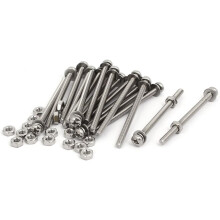 M3x45mm 304 Stainless Steel Phillips Pan Head Bolt Screw Nut w Washer 18 Sets