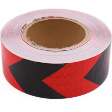 Red Black Arrows Printed Reflective Safety Warning Conspicuity Tape Sticker 25M