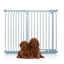 (Gris, 125cm - 134cm) Bettacare Puerta Extra Alta Elite a Presión para Perros