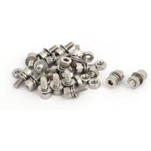 M4x10mm 304 Stainless Steel Hex Socket Head Cap Bolt Screw Nut w Washer 18 Sets