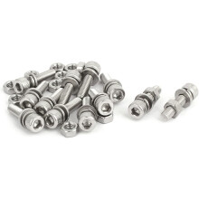 M5x20mm 304 Stainless Steel Hex Socket Head Cap Bolt Screw Nut w Washer 12 Sets