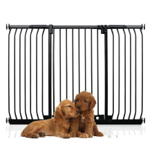 (Negro, 143cm - 152cm) Bettacare Puerta Extra Alta Elite a Presión para Perros