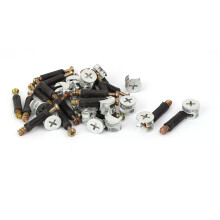 3-in-1 Furniture Connecting Kit 15mm OD Cam Fitting, 6x40mm Dowel Screws, 10mm OD Pre-Inserted Nut 20 Sets