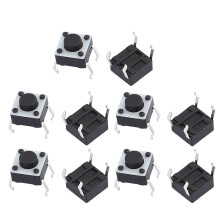10Pcs 6mmx6mmx5mm Panel PCB Momentary Contact Tactile Tact Push Button Switch 4 Terminals