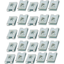 Fit M4 Screw 65Mn Spring Steel U Clip Nut Silver Tone 14mm x 10mm 25pcs