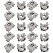 20pcs M5 304 Stainless Steel Cage Nut Silver Tone for Server Shelf Cabinet