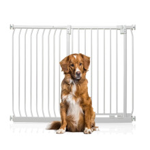 (Blanco, 134cm - 143cm) Bettacare Puerta Extra Alta Elite a Presión para Perros
