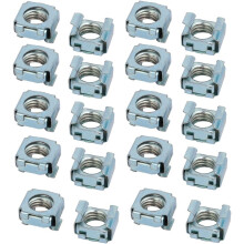20pcs M10 Carbon Steel Captive Cage Nut Silver Blue for Server Shelf Cabinet