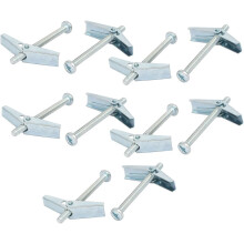 M4 x 50mm Male Thread Spring Loaded Hollow Wall Round Head Toggle Bolt 10pcs