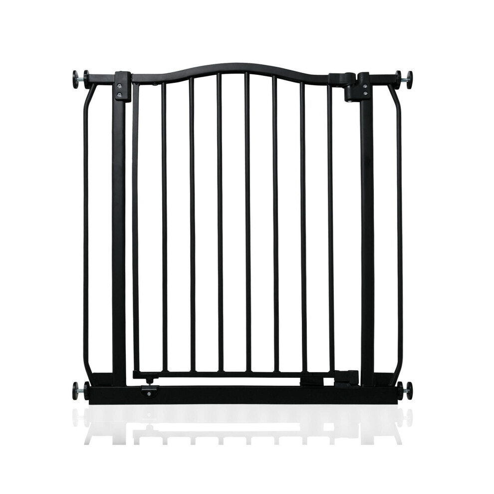 B&Q - Curved Top Safety Gate71Cm80CmMatt BlackPressure Fit Stair Gate - Image 2