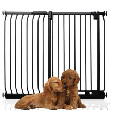 (Negro, 107cm - 116cm) Bettacare Puerta Extra Alta Elite a Presión para Perros