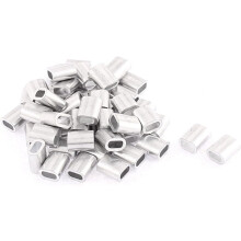 2.5mm Steel Wire Rope Aluminum Ferrules Sleeves Fittings Loop 50 Pcs