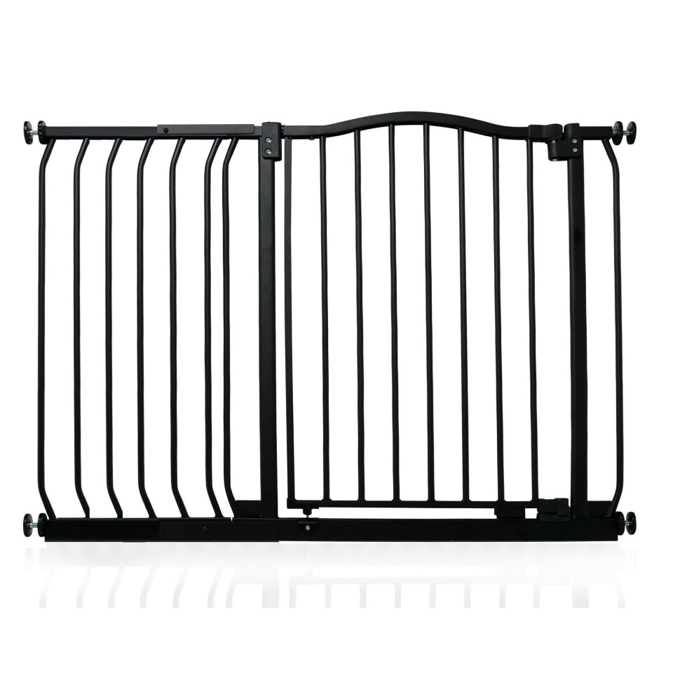 Safetots Curved Top Safety Gate, 107cm - 116cm, Matt Black, Pressure Fit Stair Gate, Baby Gate for Doors Hallways and Spaces, Safety Barrier, Easy Installation - Image 2