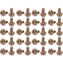 40Pcs M6x12mm Yellow Zinc Plated 4.8 Grade Phillips Drive Serrated Flange Hex Head Bolt