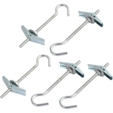 5Pcs M4x90mm Carbong Steel Toggle Anchor Eye Screw Hook Washer Nut Assortment