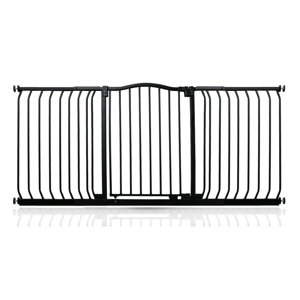 Safetots Curved Top Safety Gate, 161cm - 170cm, Matt Black, Pressure Fit Stair Gate, Baby Gate for Doors Hallways and Spaces, Safety Barrier, Easy Installation - Image 2